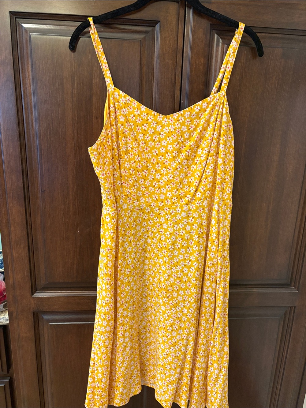 Old Navy Yellow Floral Spaghetti-Strap Midi Dress
